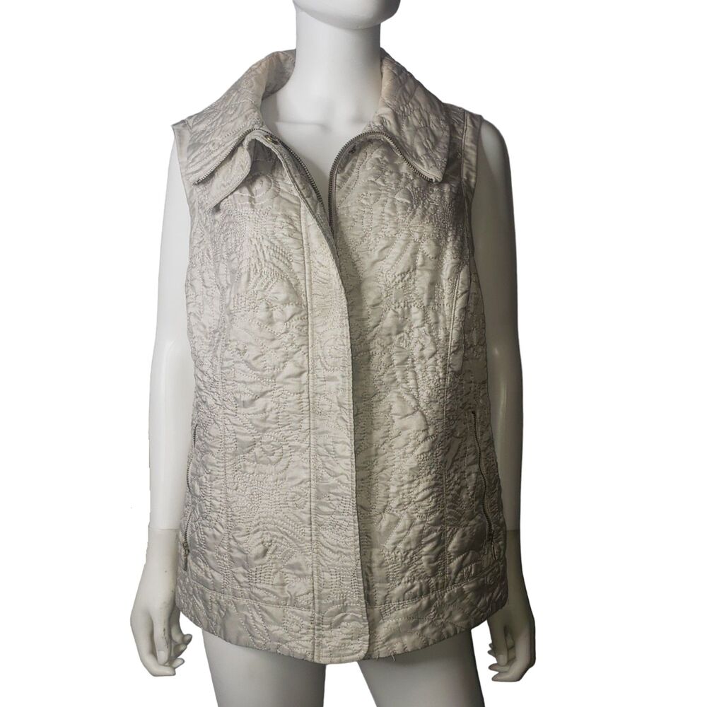 ZENERGY BY CHICOS Champagne Vest Jacket Womens Size 2 - Picture 8 of 8